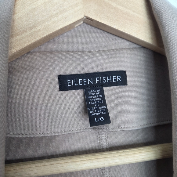 Eileen Fisher Flex Tencel Ponte Notch Collar Jacket Bramble Tan Women's Large - Picture 9 of 16